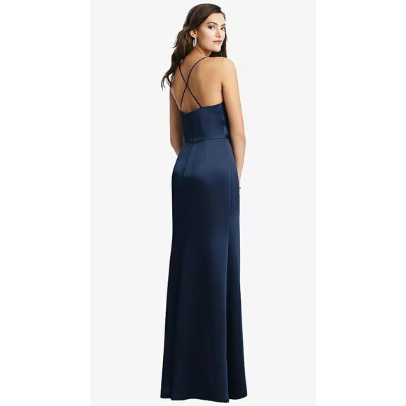 NEW! Dessy Collection Size 18 Lux Charmeuse Slip Dress Midnight $231 msrp I20-14 - Picture 2 of 11